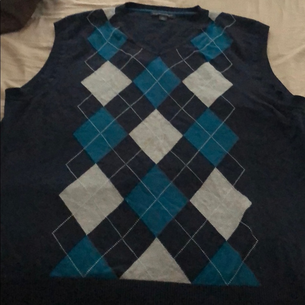Navy argyle sweater vest